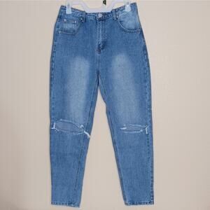 Pretty Little Thing Womens Kendall Jeans Blue Size 6 Mom High Rise Distressed